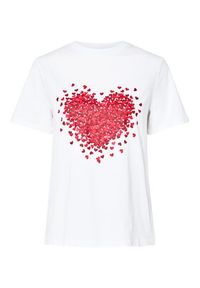 Pieces T-Shirt Maria 17155082 Biały Relaxed Fit. Kolor: biały. Materiał: bawełna #5