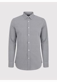 Pako Lorente - PAKO LORENTE – Ciemna koszula męska w geometryczny wzór. Materiał: bawełna, elastan. Długość rękawa: długi rękaw. Długość: długie. Wzór: geometria #10