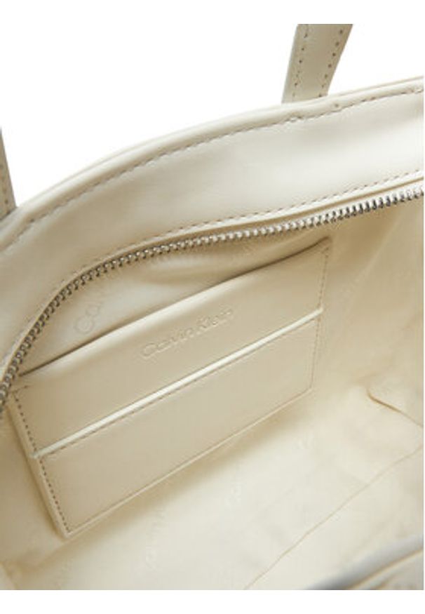 Calvin Klein Torebka Ck Must Small Tote K60K612904 Écru. Materiał: skórzane
