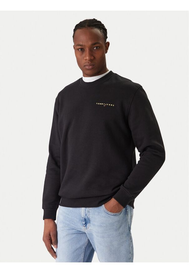 Tommy Jeans Bluza DM0DM20249 Czarny Regular Fit. Kolor: czarny. Materiał: bawełna