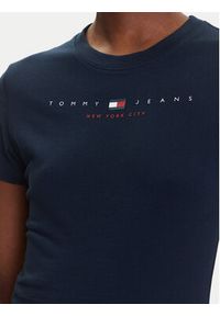 Tommy Jeans T-Shirt Linear DW0DW21422 Granatowy Slim Fit. Kolor: niebieski. Materiał: bawełna #4