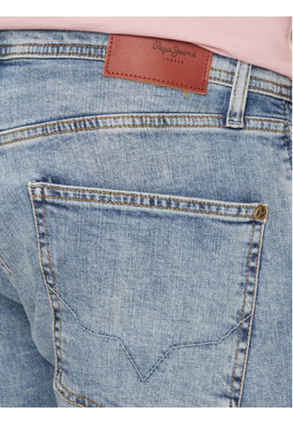 Pepe Jeans Szorty jeansowe Taper Short PM801084RH2 Niebieski Regular Fit. Kolor: niebieski. Materiał: bawełna