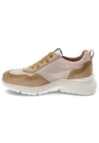 Beżowe Sneakersy Hispanitas Wygodne Buty Damskie. Kolor: beżowy. Materiał: materiał, skóra. Szerokość cholewki: normalna #6