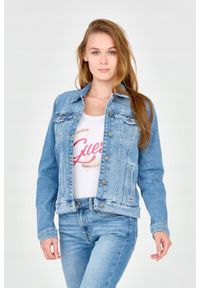 7 FOR ALL MANKIND Damska kurtka jeansowa. Kolor: niebieski. Materiał: jeans. Styl: vintage #5