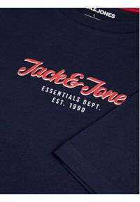 Jack & Jones - Jack&Jones T-Shirt Henry 12248600 Granatowy Standard Fit. Kolor: niebieski. Materiał: bawełna