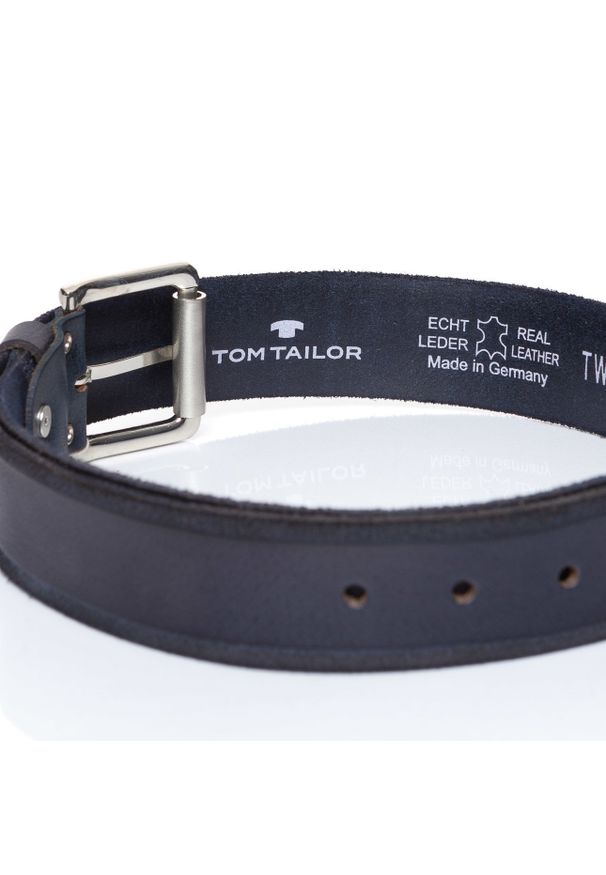 Tom Tailor - TOM TAILOR PASEK SKÓRZANY SOPO-TT412 480 40 mm Ledergürtel. Materiał: skóra. Wzór: paski. Styl: klasyczny
