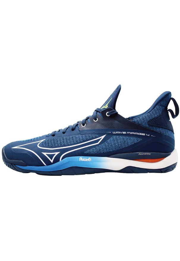 Buty męskie do piłki ręcznej Mizuno Wave Mirage 4 X1GA215021. Kolor: biały, niebieski, wielokolorowy. Model: Mizuno Wave. Sport: piłka ręczna