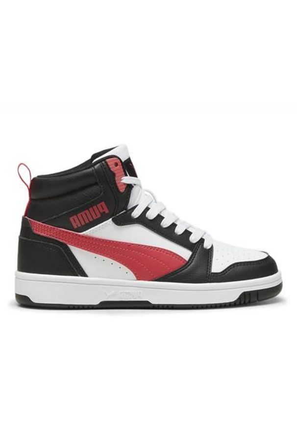 Buty do chodzenia dla dzieci Puma Rebound V6 Mid Jr. Zapięcie: sznurówki. Kolor: czarny, wielokolorowy. Materiał: syntetyk, tkanina, materiał. Szerokość cholewki: normalna. Sport: turystyka piesza