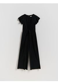 Reserved - Strukturalny kombinezon - czarny. Kolor: czarny. Materiał: dzianina