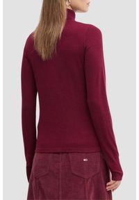 Tommy Jeans - TOMMY JEANS Bordowy damski golf, Rozmiar L. Typ kołnierza: golf. Kolor: czerwony. Materiał: materiał #4