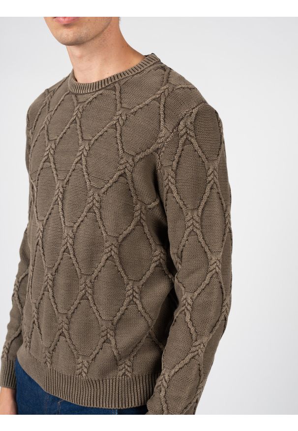 Guess Sweter | M1RR03Z1CX2 | Mężczyzna | Brązowy. Okazja: na co dzień. Kolor: brązowy. Materiał: bawełna. Wzór: aplikacja. Styl: casual