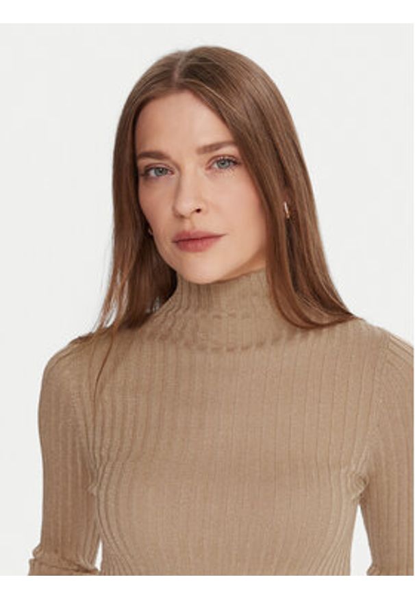 Liu Jo Sweter MF5389 MS46J Beżowy Slim Fit. Kolor: beżowy. Materiał: wiskoza