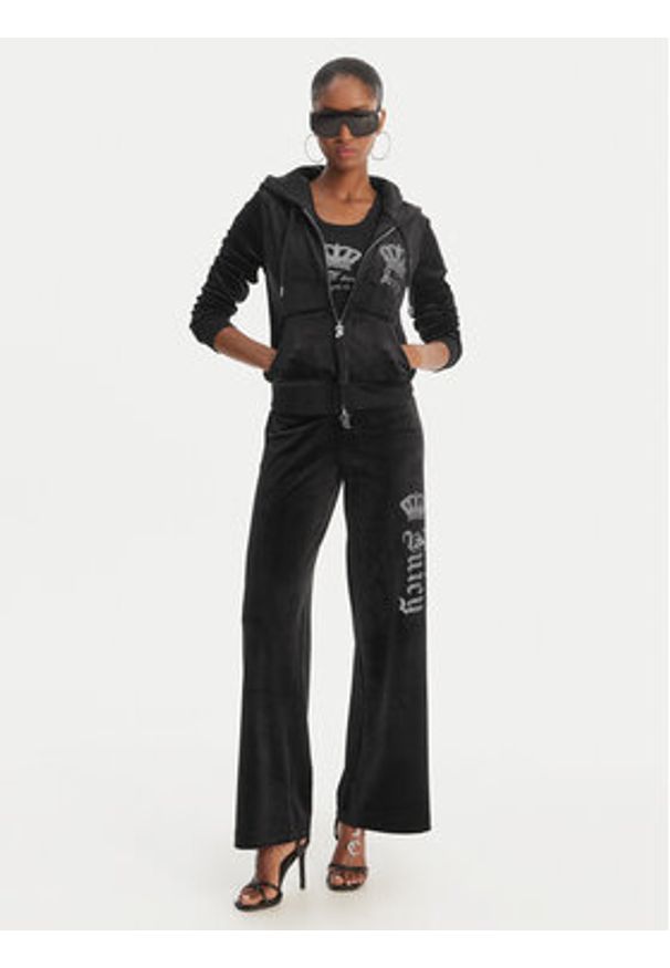 Juicy Couture Spodnie dresowe Gothic Crown JCBBJ126806 Czarny Straight Leg. Kolor: czarny. Materiał: syntetyk