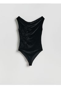Reserved - Welurowe body - czarny. Kolor: czarny. Materiał: welur