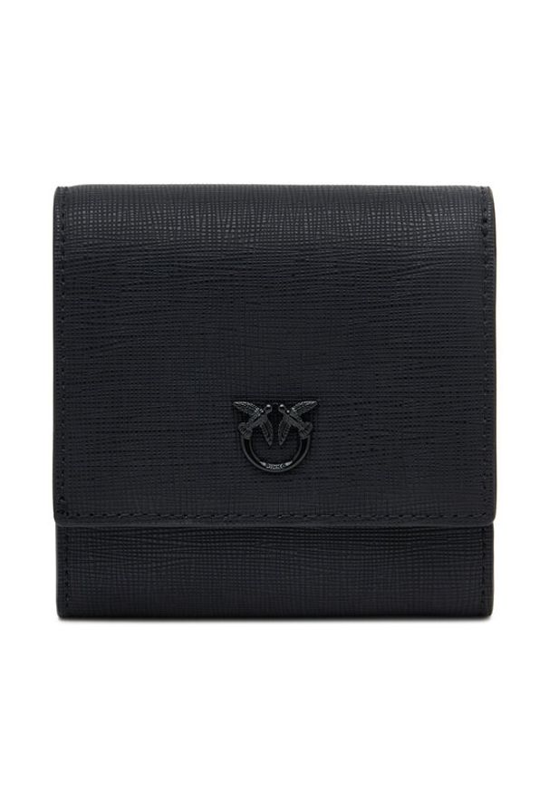 Pinko - PINKO Mały Portfel Damski Flap Wallet PE 25 PCPL 104355 A29P Czarny. Kolor: czarny. Materiał: skóra