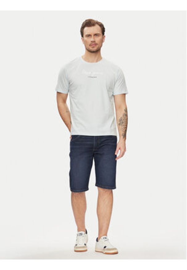 Pepe Jeans T-Shirt Eggo N PM508208 Niebieski Regular Fit. Kolor: niebieski. Materiał: bawełna