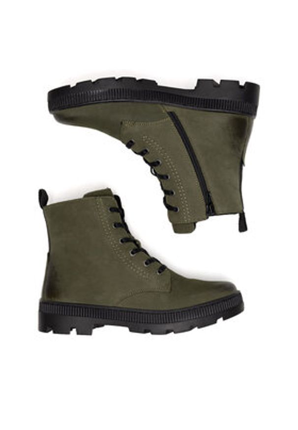 Lasocki Botki WI23-PUSZAN-25 Khaki. Kolor: brązowy. Materiał: skóra