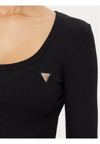 Guess Bluzka V4BP07 K8RT2 Czarny Rib Fit. Kolor: czarny. Materiał: wiskoza #5
