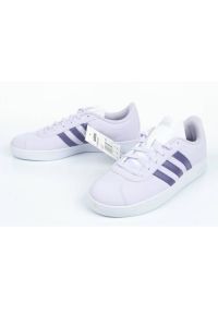 Buty sportowe Adidas Vi Court W EG2004 białe fioletowe. Kolor: biały, wielokolorowy, fioletowy. Materiał: guma, syntetyk, materiał. Szerokość cholewki: normalna #5