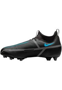 Buty piłkarskie Nike Phantom GT2 Academy Df FG/MG Jr DC0813 004 czarne czarne. Zapięcie: sznurówki. Kolor: czarny. Materiał: syntetyk. Szerokość cholewki: normalna. Sport: piłka nożna