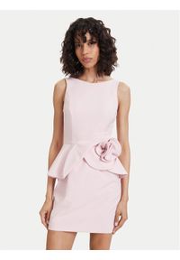 ACCESS FASHION Sukienka koktajlowa 63-3004-135 Różowy jasny Regular Fit. Kolor: różowy. Materiał: syntetyk. Styl: wizytowy #1