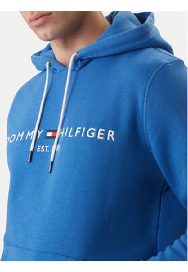 TOMMY HILFIGER - Tommy Hilfiger Bluza Logo MW0MW11599 Niebieski Regular Fit. Kolor: niebieski. Materiał: bawełna