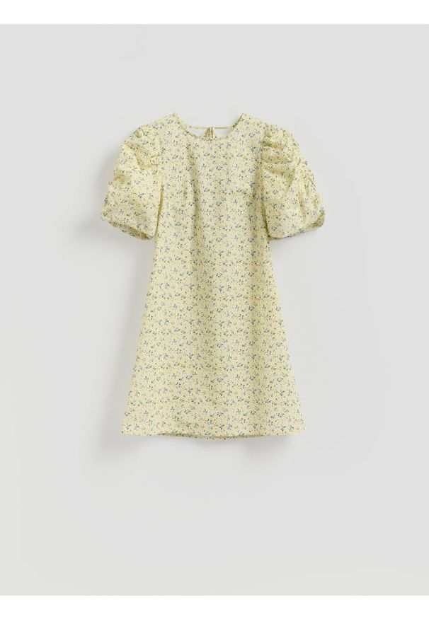 Reserved - Bawełniana sukienka mini - wielobarwny. Materiał: bawełna. Długość: mini