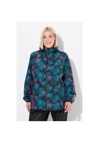 ULLA POPKEN - Damskie Kurtka przeciwdeszczowa lekka wodoszczelna kaptur kieszenie na zamek. Kolekcja: plus size. Kolor: czarny. Materiał: poliester, materiał. Sport: turystyka piesza #1