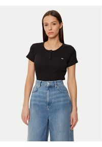Tommy Jeans T-Shirt DW0DW19502 Czarny Slim Fit. Kolor: czarny. Materiał: bawełna #1