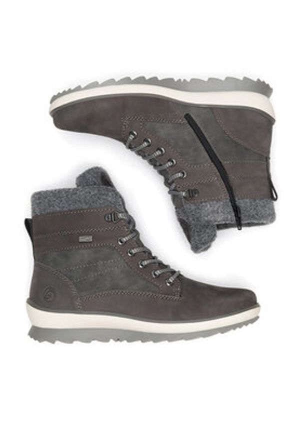 Remonte Trzewiki R8477-45 Szary. Kolor: szary. Materiał: skóra