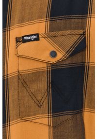 Wrangler - Koszula bawełniana. Typ kołnierza: kołnierzyk klasyczny. Kolor: brązowy. Materiał: bawełna. Styl: klasyczny #4