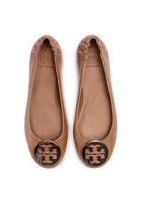 Tory Burch Baleriny Minnie Travel Ballet With Metal Logo 50393 Brązowy. Kolor: brązowy. Materiał: skóra #4