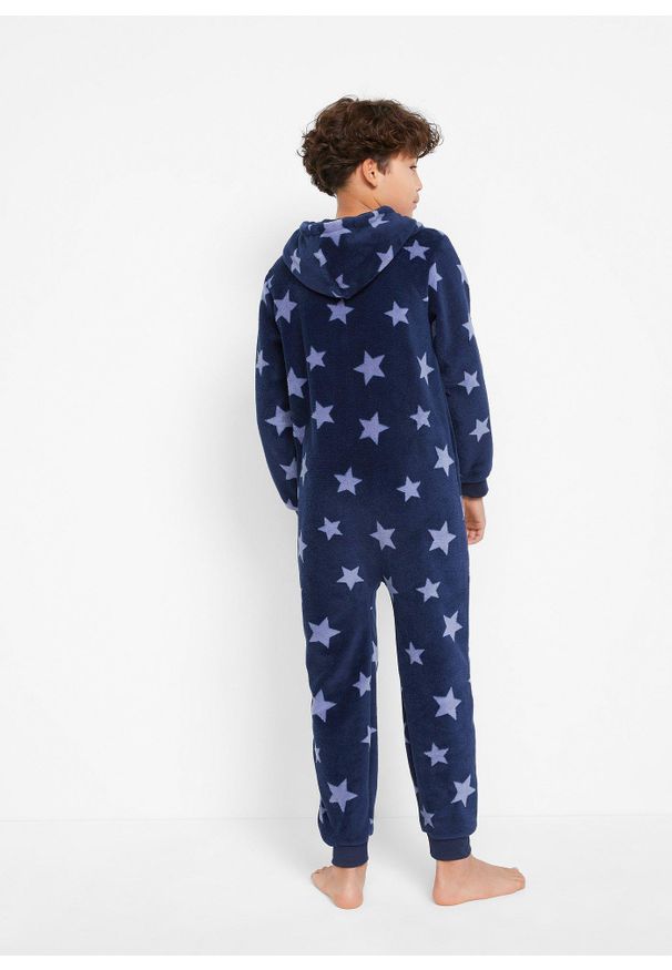 bonprix - Kombinezon dziecięcy z polaru. Kolor: niebieski. Materiał: polar