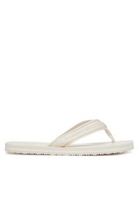 TOMMY HILFIGER - Tommy Hilfiger Japonki Th Stripes Beach Sandal FW0FW08528 Biały. Kolor: biały. Materiał: materiał
