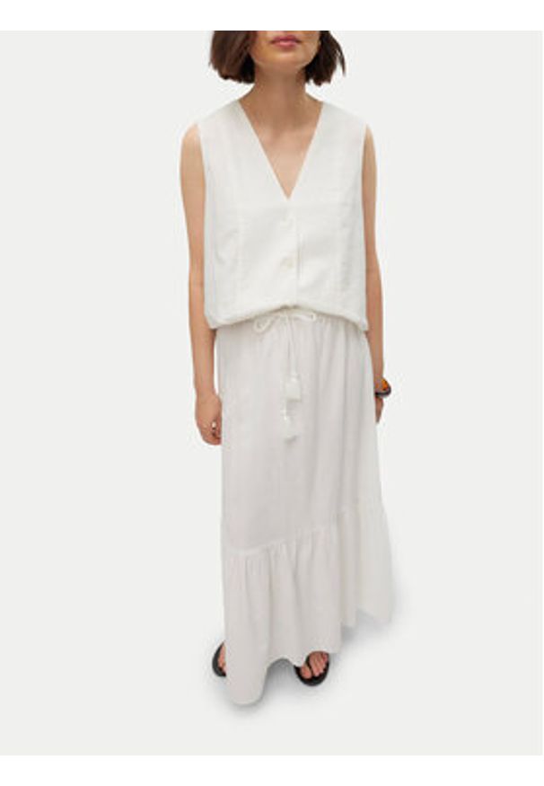 Vero Moda Spódnica maxi Pretty 10311167 Biały Regular Fit. Kolor: biały. Materiał: bawełna