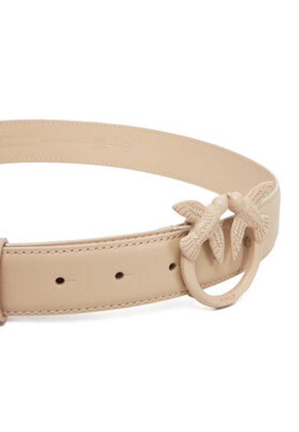 Pinko - PINKO Pasek Damski Love Berry H3 Belt PE 25 PLT01 100125 A1K2 Beżowy. Kolor: beżowy. Materiał: skóra