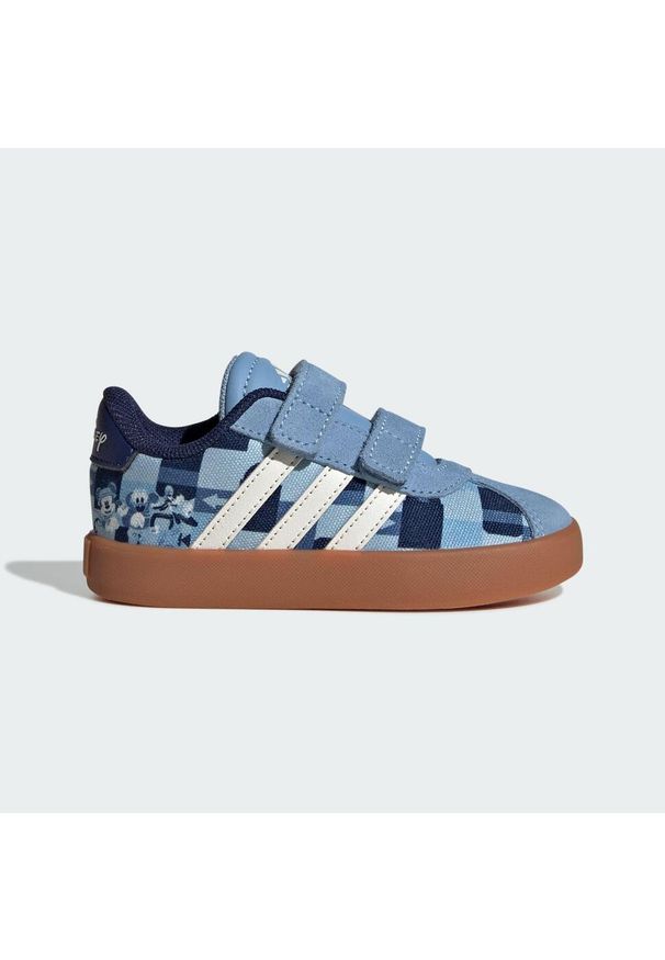 Buty Adidas Disney Mickey Mouse Vl Court Infants. Kolor: biały, wielokolorowy, niebieski. Materiał: materiał. Wzór: motyw z bajki