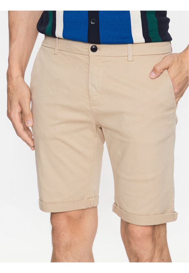Lindbergh Szorty materiałowe 30-505044 Beżowy Slim Fit. Kolor: beżowy. Materiał: bawełna