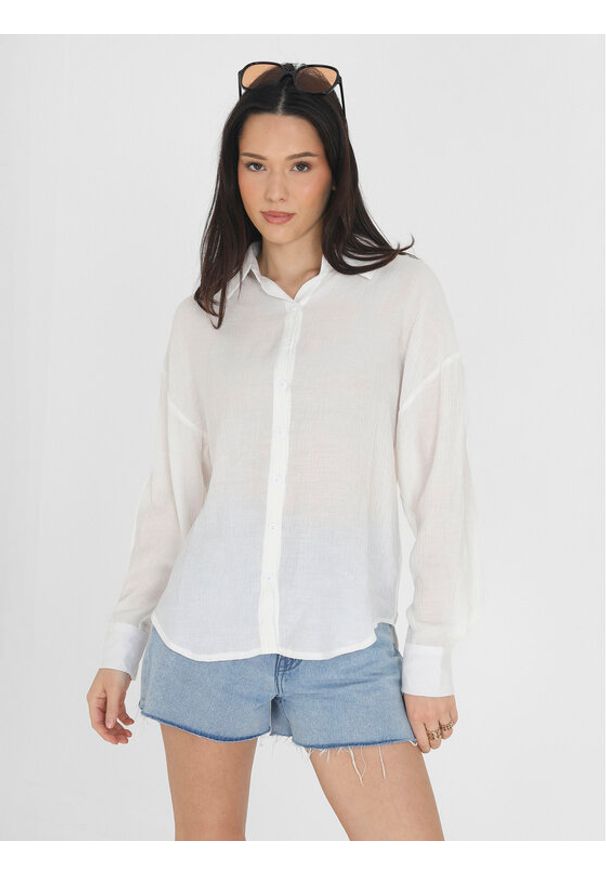 Brave Soul Koszula LSH-573KENDALL Biały Straight Fit. Kolor: biały. Materiał: wiskoza