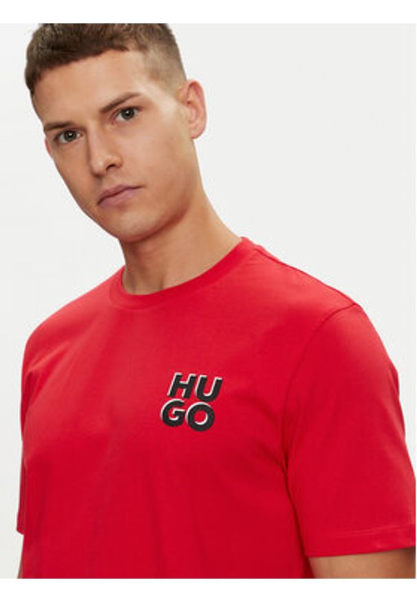 Hugo T-Shirt Dimoniti 50522434 Czerwony Regular Fit. Kolor: czerwony. Materiał: bawełna
