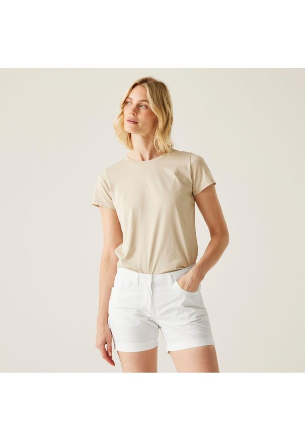 Regatta - Damskie szorty chino Pemma Casual. Kolor: biały. Materiał: bawełna. Sport: turystyka piesza