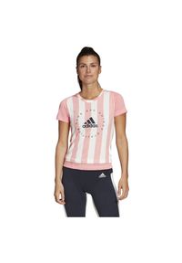 Adidas - Koszulka damska adidas Slim Graphic FI6746. Materiał: materiał, poliester, bawełna, wiskoza. Sport: fitness #1