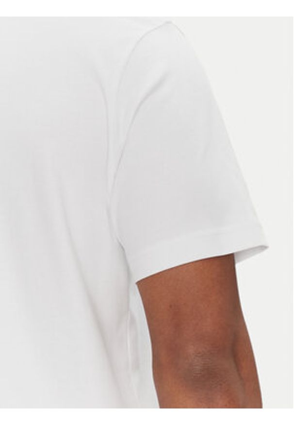 BOSS T-Shirt Tee Print Striped C 50537845 Biały Relaxed Fit. Kolor: biały. Materiał: bawełna. Wzór: nadruk