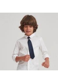 Reserved - Elegancka koszula slim fit z krawatem - Biały. Kolor: biały. Styl: elegancki #1