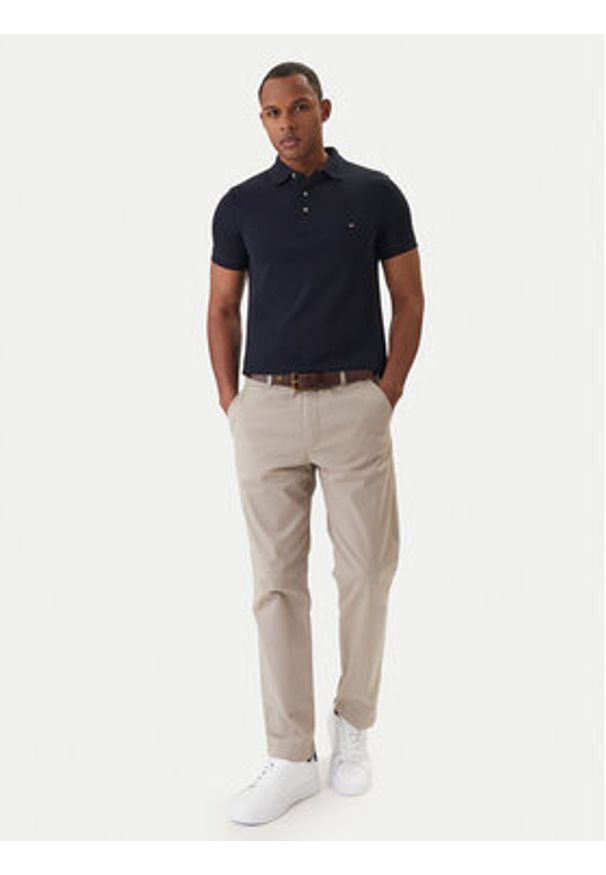 TOMMY HILFIGER - Tommy Hilfiger Polo 1985 MW0MW17771 Granatowy Slim Fit. Typ kołnierza: polo. Kolor: niebieski. Materiał: bawełna