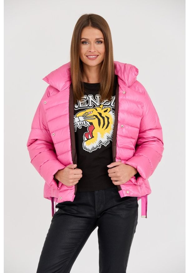 DIEGO M Różowa damska kurtka, Rozmiar 42 EU - 46 IT. Kolor: różowy