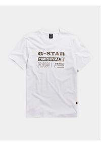 G-Star RAW - G-Star Raw T-Shirt Distressed D24420-336 Biały Slim Fit. Kolor: biały. Materiał: bawełna #3