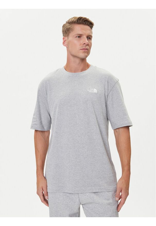 The North Face T-Shirt Simple Dome NF0A87NR Szary Oversize. Kolor: szary. Materiał: bawełna