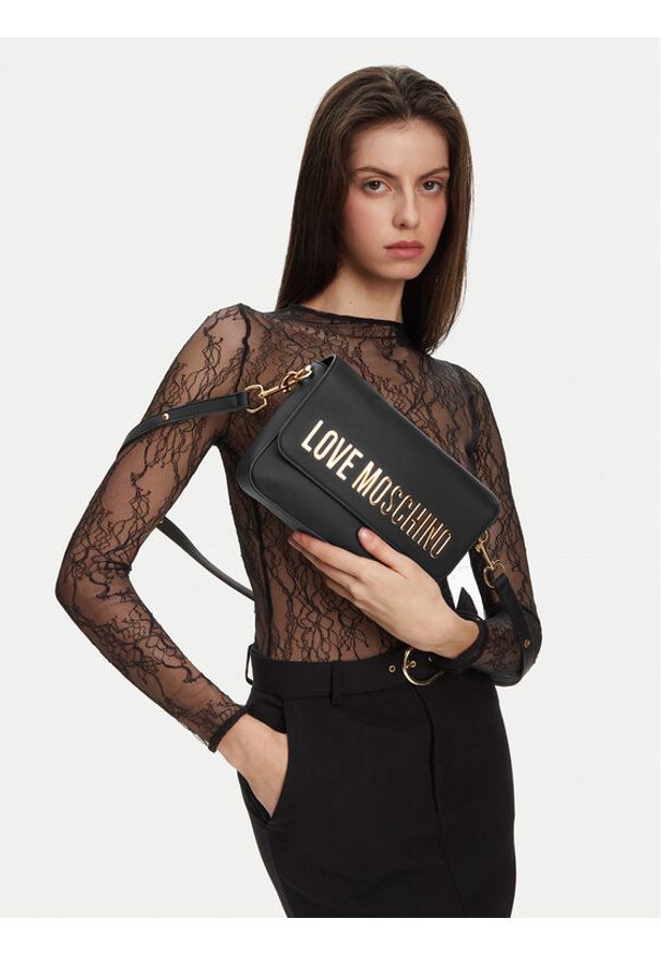 Love Moschino - LOVE MOSCHINO Torebka JC4023PP1MKD0000 Czarny. Kolor: czarny. Materiał: skórzane