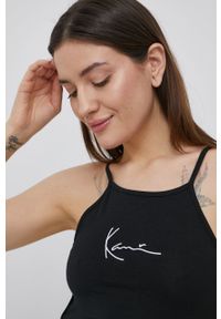 Karl Kani top damski kolor czarny. Kolor: czarny. Długość rękawa: na ramiączkach. Wzór: aplikacja #4